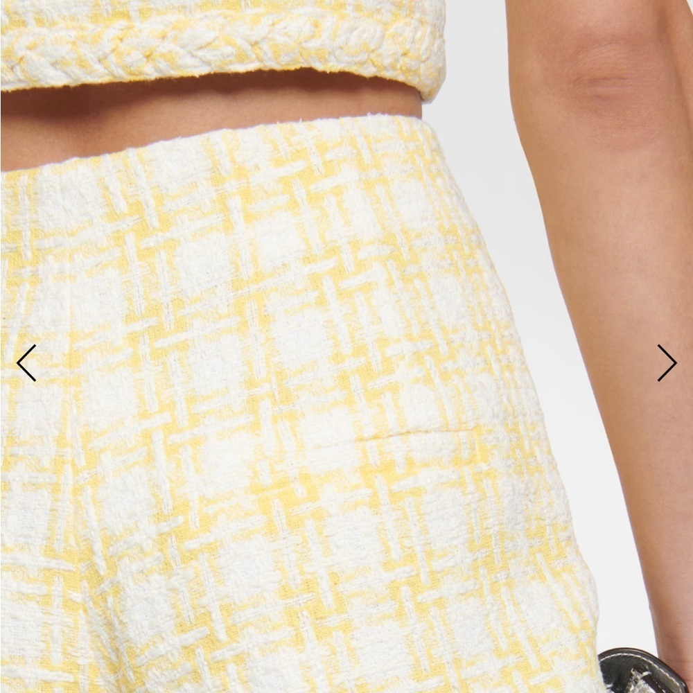 Veronica Beard Jazmin Short Tweed Pale Yellow White Wide Leg High Waist Sz 6 NEW - Picture 2 of 16